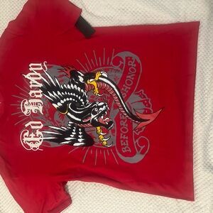 Ed Hardy Red Graphic Men's Shirt